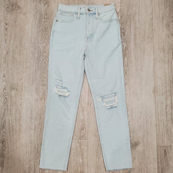 Madewell Denim - NWT Madewell The Mom Jean Distressed Raw-Hem Edition Style MC583 Size 26